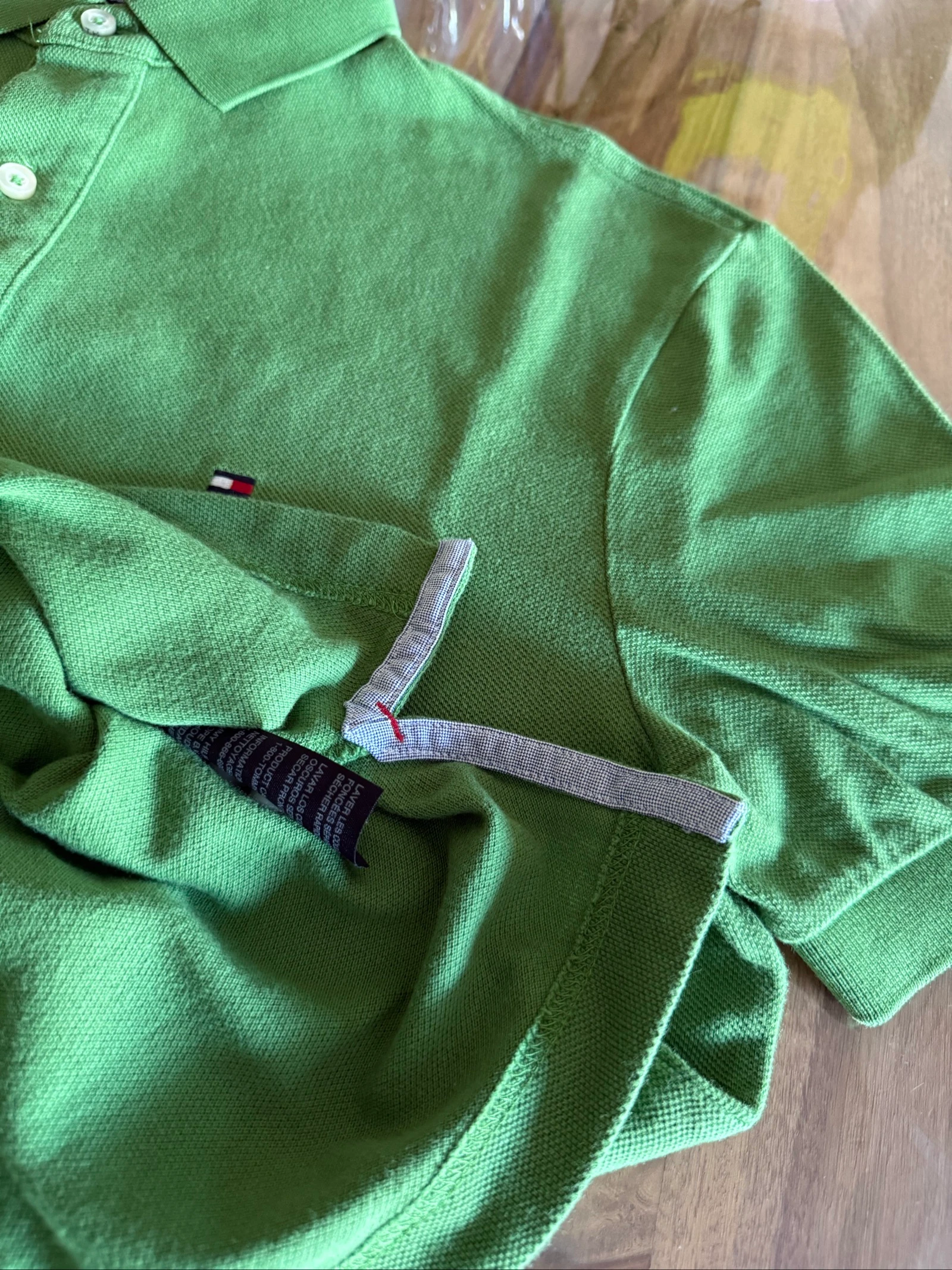Men's Tommy Hilfiger S Classic Fit green polo – 100% cotton – photo 7